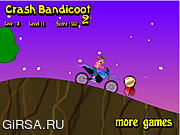 Флеш игра онлайн Crash Bandicoot Bike 2