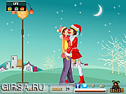 Флеш игра онлайн Christmas Treat Kiss
