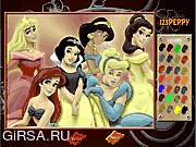 Флеш игра онлайн Disney Princess Online Coloring