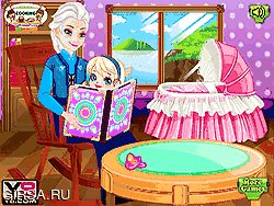 Флеш игра онлайн Grandma Elsa Cares Baby 8