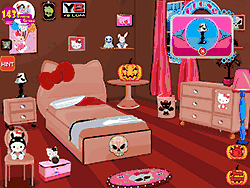 Флеш игра онлайн Hello Kitty Halloween Room Decoration
