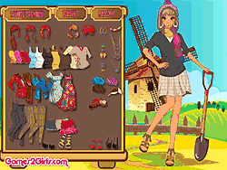 Флеш игра онлайн Pretty Farm Girl Dressup
