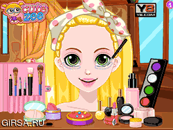 Флеш игра онлайн Rapunzel Glittery Makeup