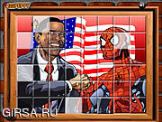 Флеш игра онлайн Sort My Tiles Obama and Spiderman