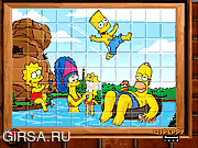 Флеш игра онлайн Sort My Tiles The Simpsons
