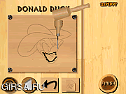 Флеш игра онлайн Wood Carving Donald Duck
