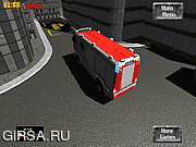 Флеш игра онлайн 3D пожарная машина парковки Боец