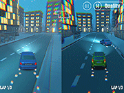 Флеш игра онлайн 3D ночного города: 2 игрока гонки