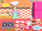 Флеш игра онлайн Barbie Cooking - Valentine Blanc Mange