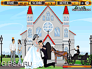 Флеш игра онлайн Bride And Groom Kissing