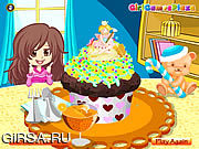 Флеш игра онлайн Цветной пирог / Colorful Cupcake