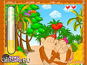 Флеш игра онлайн Милый целовать обезьяны / Cute Monkey Kissing 