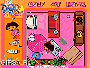 Флеш игра онлайн Dora Golf At Home
