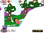 Флеш игра онлайн Даша на сноуборде / Dora Snowboard