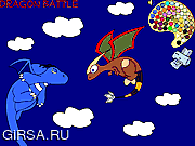 Флеш игра онлайн Dragon Battle Coloring
