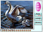 Флеш игра онлайн Сказочный Лебеди Скрытые Номера / Faboulous Swans Hidden Numbers