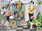 Флеш игра онлайн Цветочные девчонки одеваются / Flower Store Girl Dress Up