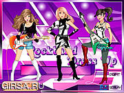 Флеш игра онлайн Рок-группа девушки одевает вверх / Girl Rock Band Dress Up