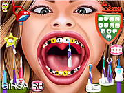 Флеш игра онлайн Ханна Монтана у стоматолога лечит зубы / Hannah Montana at The Dentist