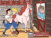 Флеш игра онлайн Horse Stable Kissing