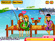 Флеш игра онлайн Поцелуи и рыбалка / Kissing and Fishing