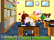Флеш игра онлайн Поцелуи в Библиотеке