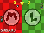 Флеш игра онлайн Mario Vs Luigi Pong