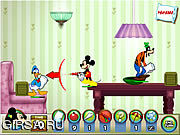 Флеш игра онлайн Микки и друзья - Бои подушками / Mickey And Friends In Pillow Fight