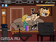 Флеш игра онлайн Мистер Бин Поцелуи / Mr Bean Kissing