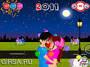 Флеш игра онлайн Новогодний поцелуй