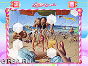 Игра На головоломке шестиугольника пляжа