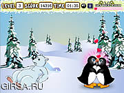 Флеш игра онлайн Целовать пингвина