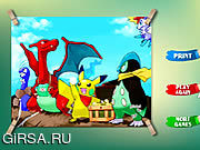 Флеш игра онлайн Pikachu Kids Coloring