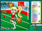 Флеш игра онлайн Pom Pom Cheerleader Coloring