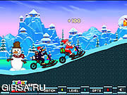 Флеш игра онлайн Зимняя гонка Санты / Santa Snow Ride