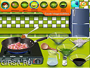 Флеш игра онлайн Saras Cooking Class Garlic Pepper Shrimp