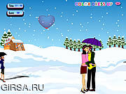 Флеш игра онлайн Целовать падения снежка / Snow Fall Kissing