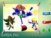Флеш игра онлайн Sonic Coloring