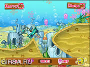 Флеш игра онлайн Губка Боб в поисках рыбки 2 / Spongebob Bathtime Burnout 2