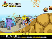 Флеш игра онлайн Губка Боб на супермотоцикле / Spongebob Super Bike