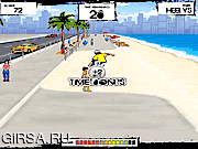 Флеш игра онлайн Веселый конькобежец на побережье