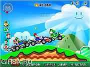 Флеш игра онлайн Супер Марио Гонки / Super Mario Racing