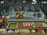 Флеш игра онлайн Готовим Зомби-Бургер / Zombie Burger