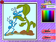Флеш игра онлайн Флик и принцесса. Раскраска / A Bug Life Coloring