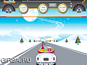 Флеш игра онлайн Гонка на автомобилях Santa