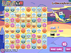 Флеш игра онлайн Приключения Время Конфеты Матч / Adventure Time Candy Match