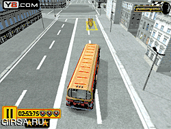 Флеш игра онлайн Американский автобус 3D парковка
