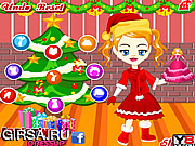 Флеш игра онлайн Рождественская вечеринка у Анджелы / Angela Christmas Dressup 