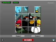 Флеш игра онлайн Злая птица. Головоломка / Angry Birds Sliding Puzzle 