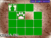 Флеш игра онлайн Подбери пару - Животные / Animal Footprint Pairs